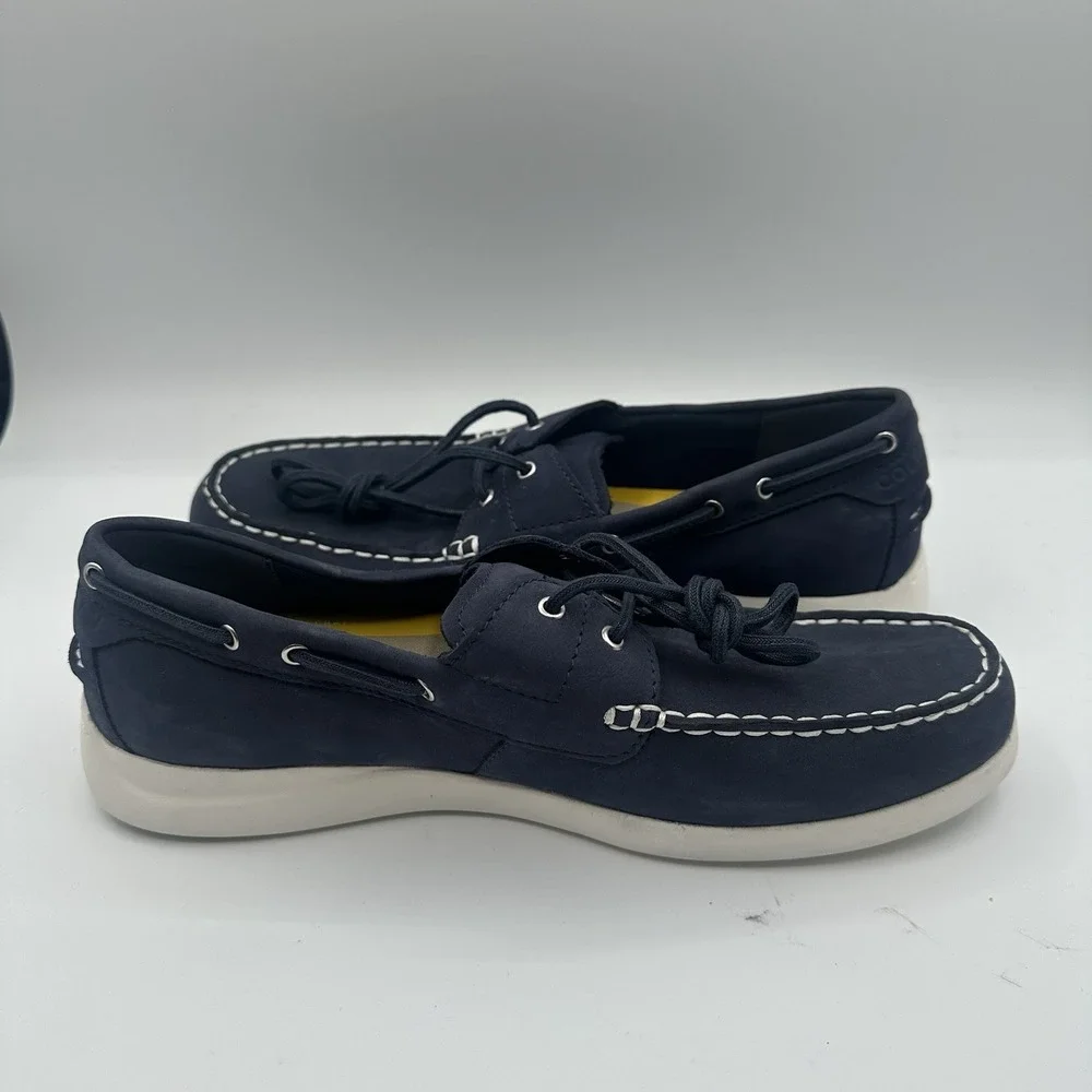 Cole Haan Grand Atlantic Boat Shoes Mens Sz 9 M Marine Navy Blue Lace Up‎ C36080